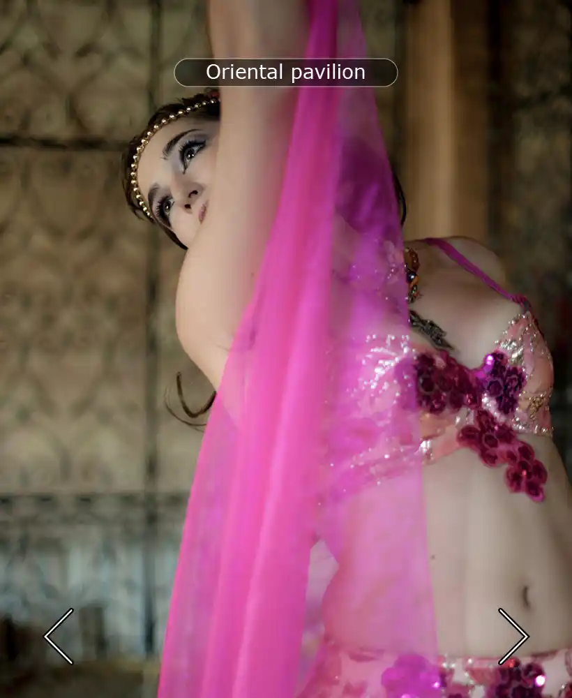 belly dancer with oriental pavilion