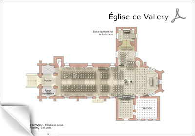 plan de l'église de Vallery