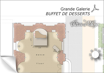 plan buffet de desserts dans la salle