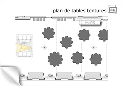 plan de tables de la salle des tentures