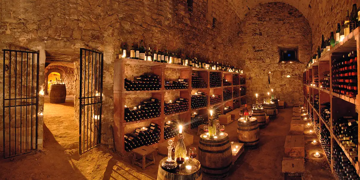 medieval cellars of Château de Vallery