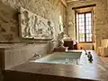 shared bathroom in the medieval chateau