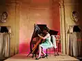 young harpist in the Grande Galerie