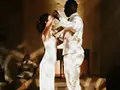 the bride and groom open the ball