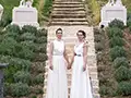 LGBT weddings swinging in the park