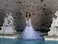 shooting pour robe de mariée au bassin du château