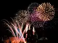 pyrotechnie dans le parc du château pour un mariage