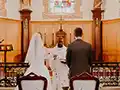 wedding ceremony in the church of Vallery