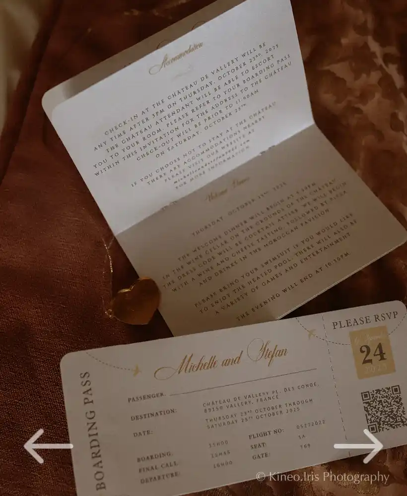 een trouwkaart met een reisthema