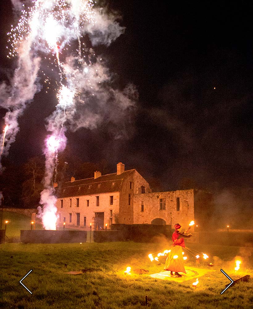 pyrotechnische Show im Park