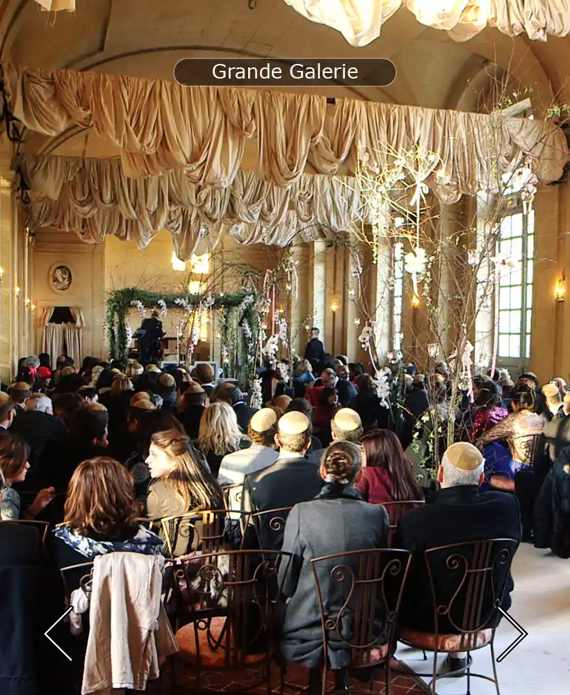 mariage juif dans la Grande Galerie, une salle du château Renaissance