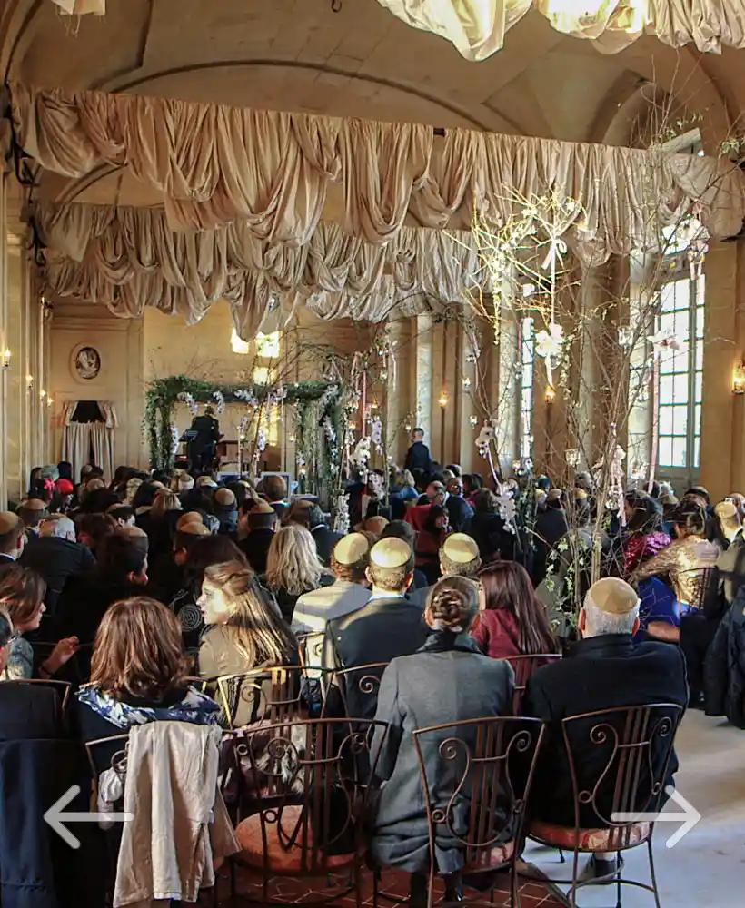 mariage juif dans la Grande Galerie, une salle du château Renaissance