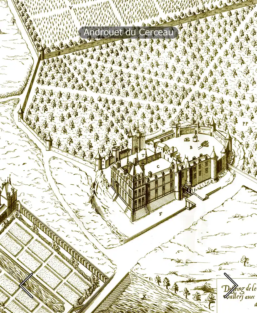engraving by Androuet du Cerceau - Château de Vallery