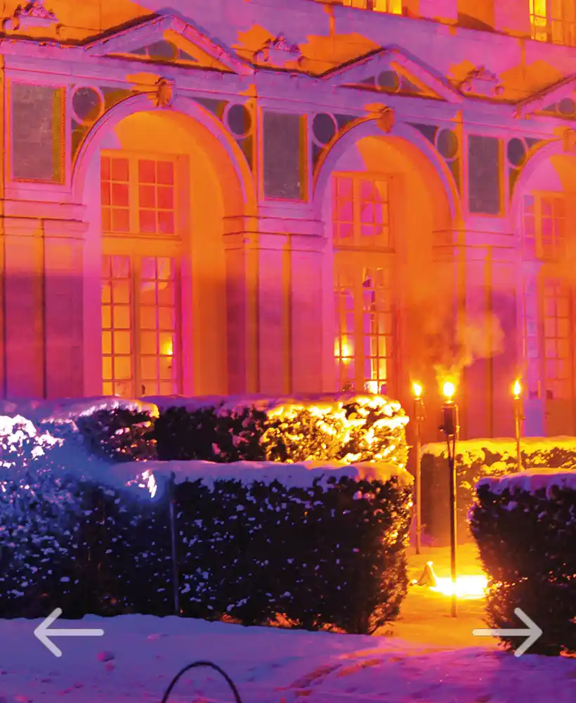 the Renaissance chateau by night