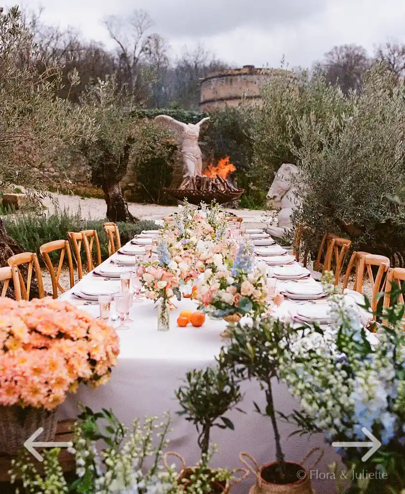 a bonefire at the end of a wedding