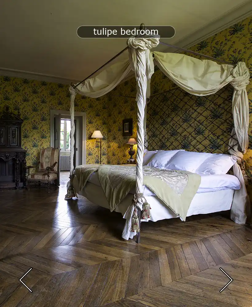 Tulipe bedroom in the Renaissance chateau