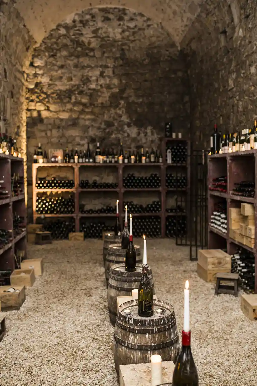wine tasting in the cellars