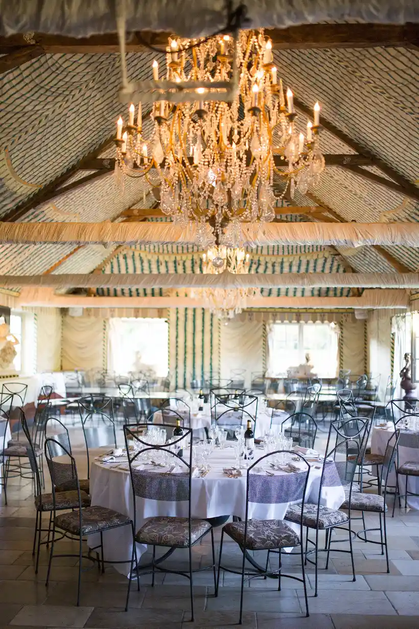 Salle des tentures room prepared for a wedding