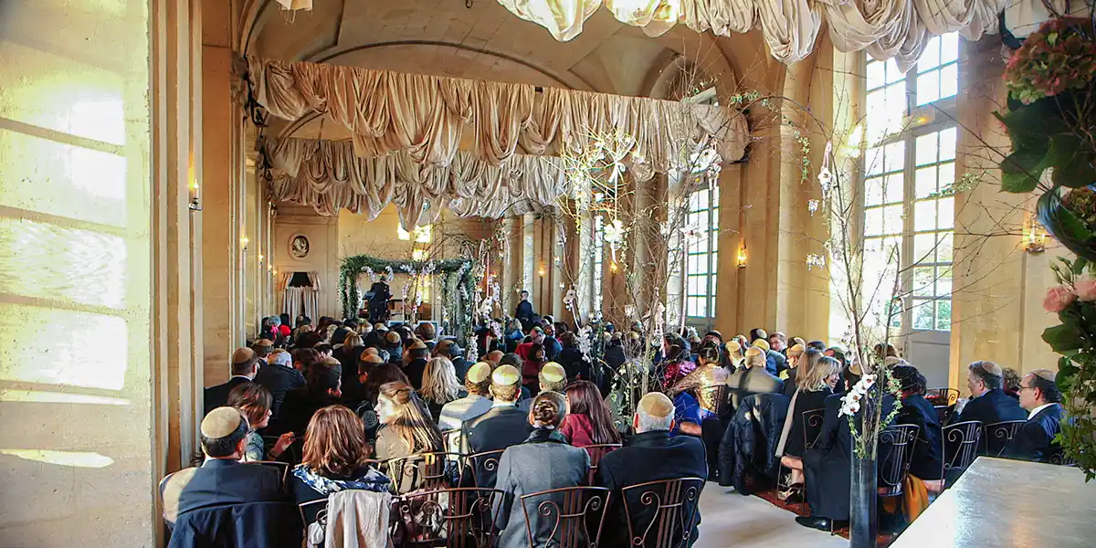 cérémonie de mariage juif au Château de Vallery, 1 heure de Paris