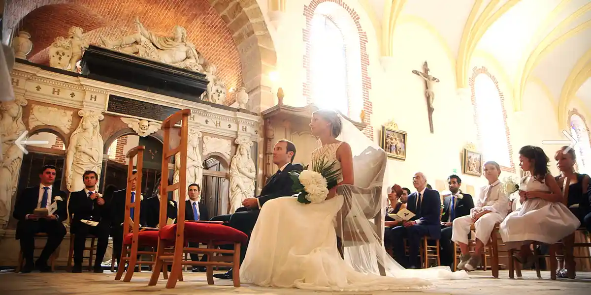 wedding ceremony 1h from Paris: church of Vallery