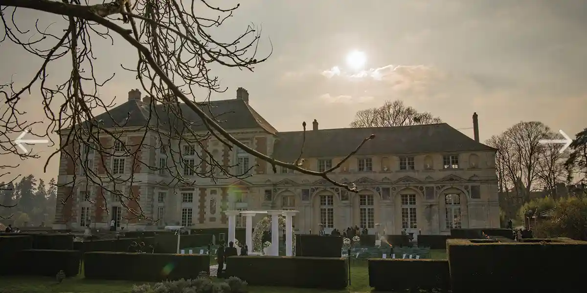 le parc pour la cérémonie d'un mariage juif, Vallery France