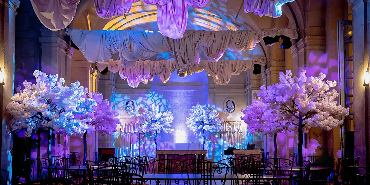 wedding banquet hall by night