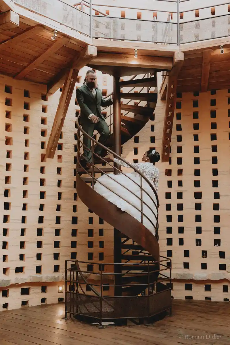bride and groom in the dovecote bridal suite