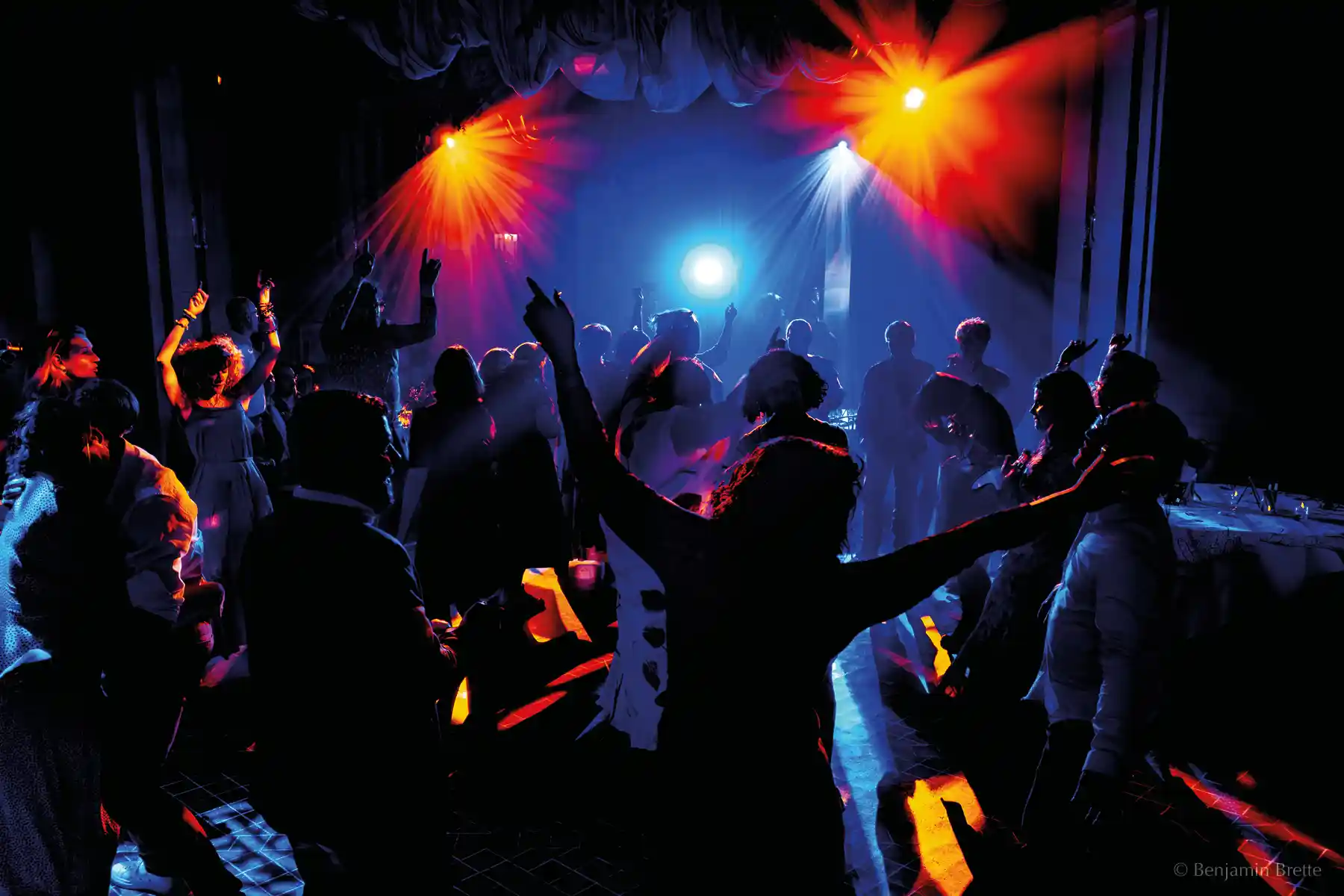 dance in the large wedding hall