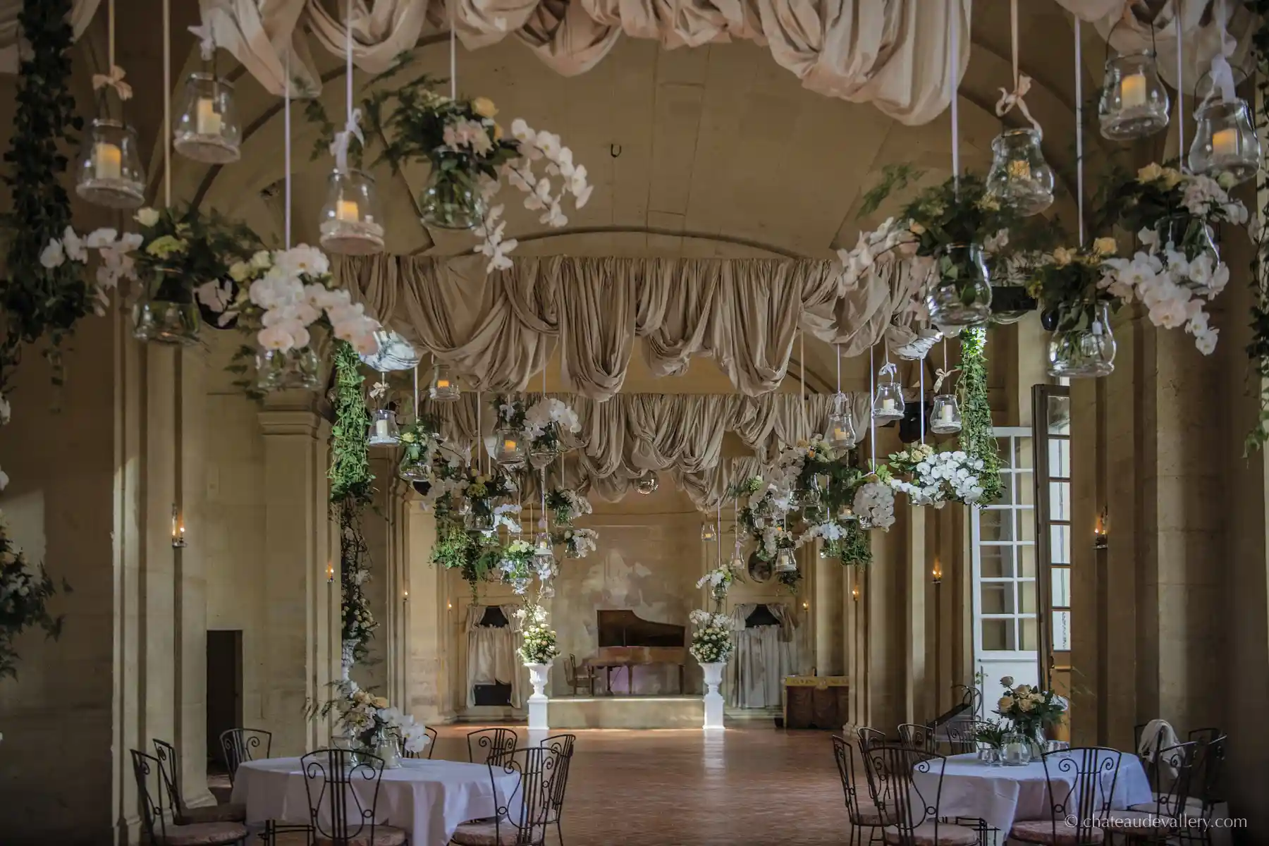 flowered gallery for a reception