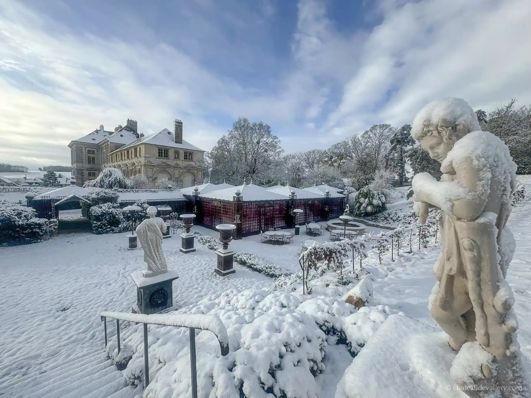 the chateau under the snow