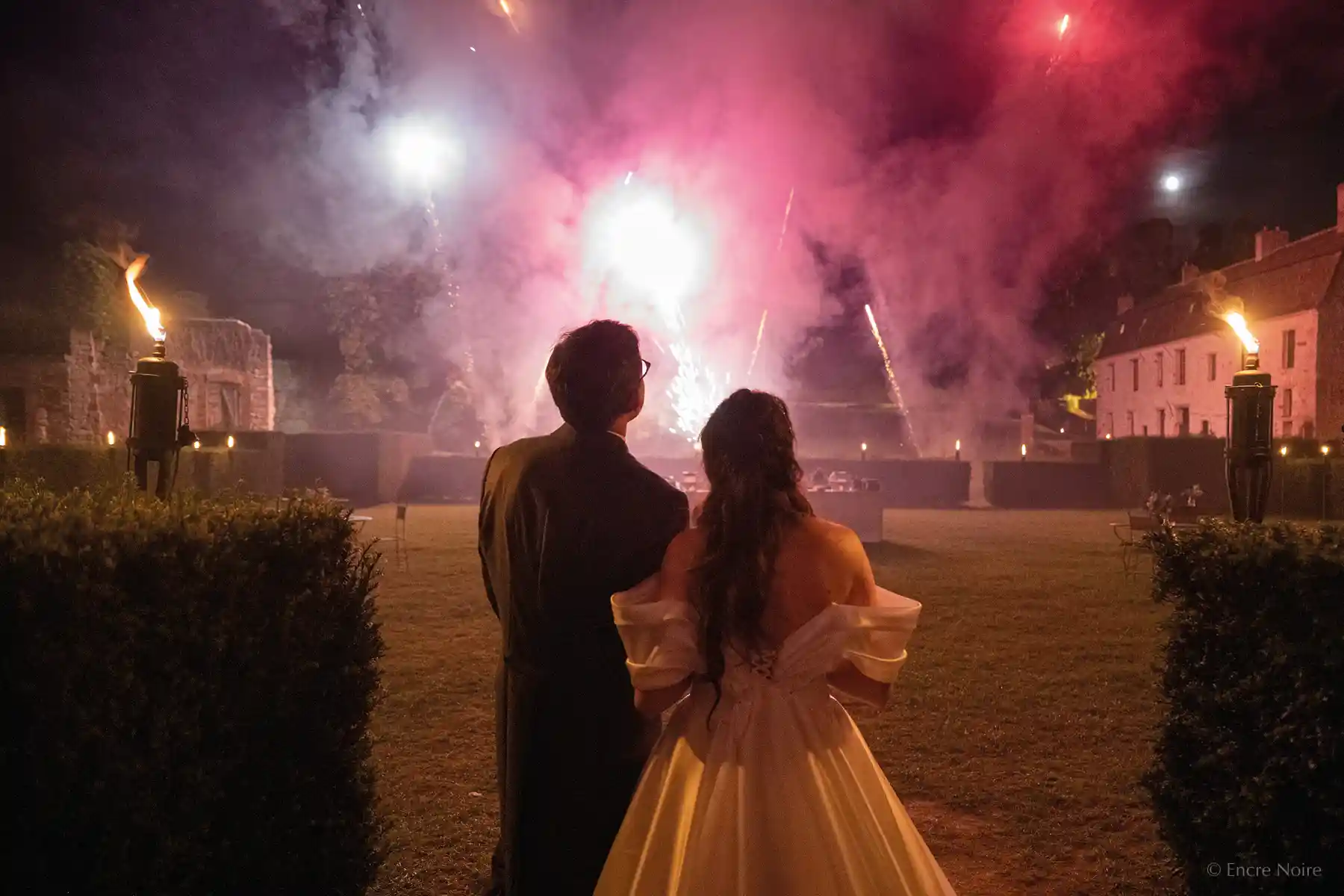 fireworks for wedding in the grounds