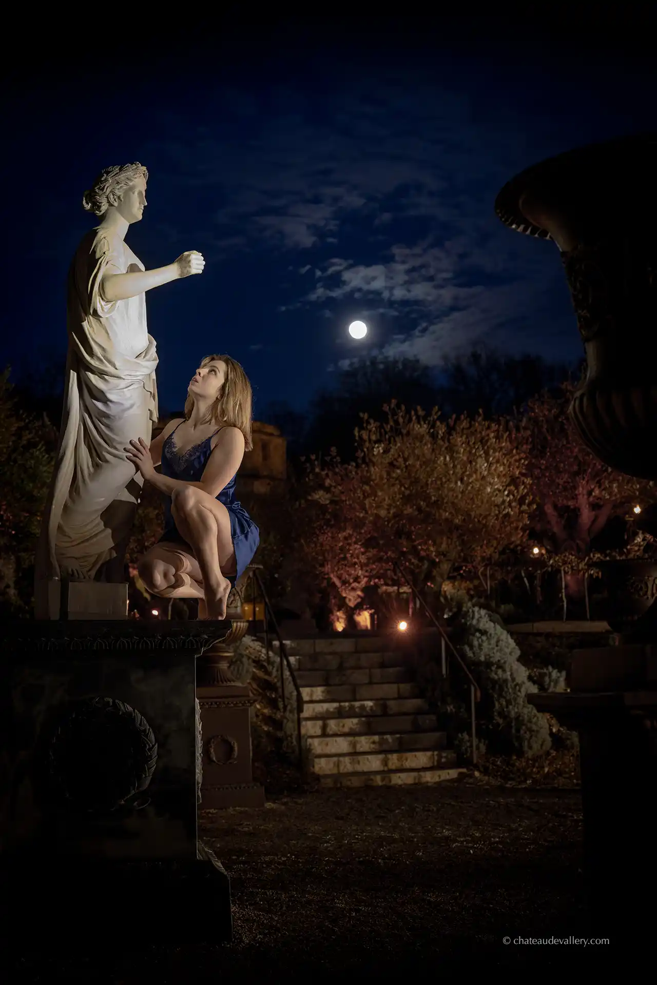 model under the moon