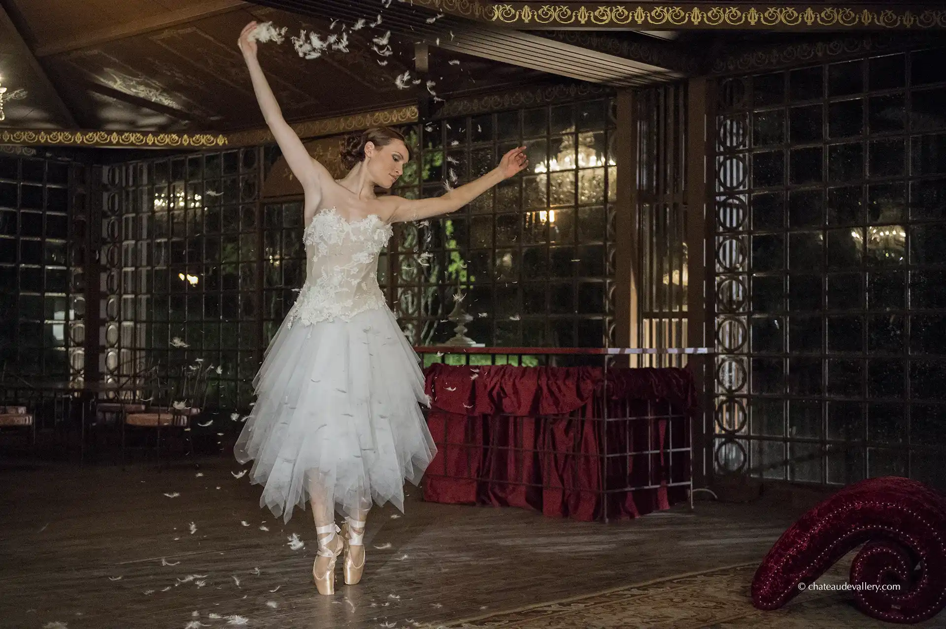 shooting dans le Salon des Musiques