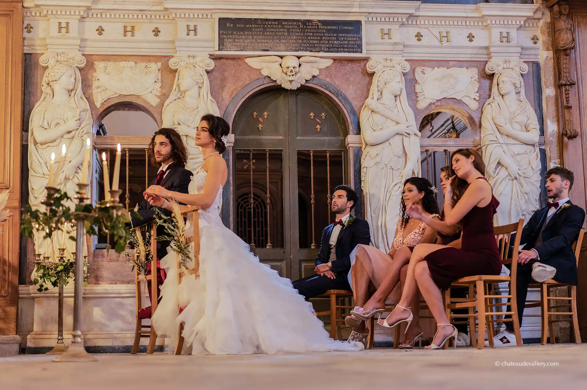 photo shot of a wedding at the church
