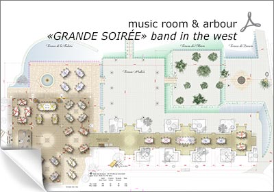 table plan with a band