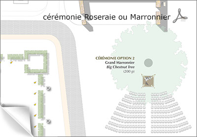 2 des 3 options pour l'office dans le parc du château