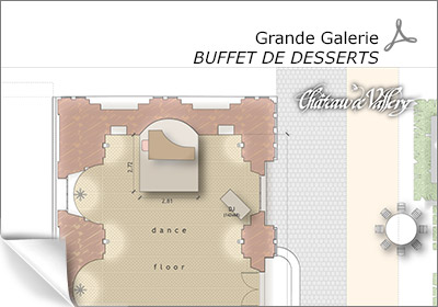 plan buffet de desserts dans la salle