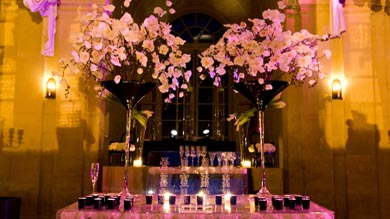 pink flowers in the Grande Galerie